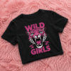 black Wild Girls Crop Top – Fierce Leopard Graphic Crop Tee
