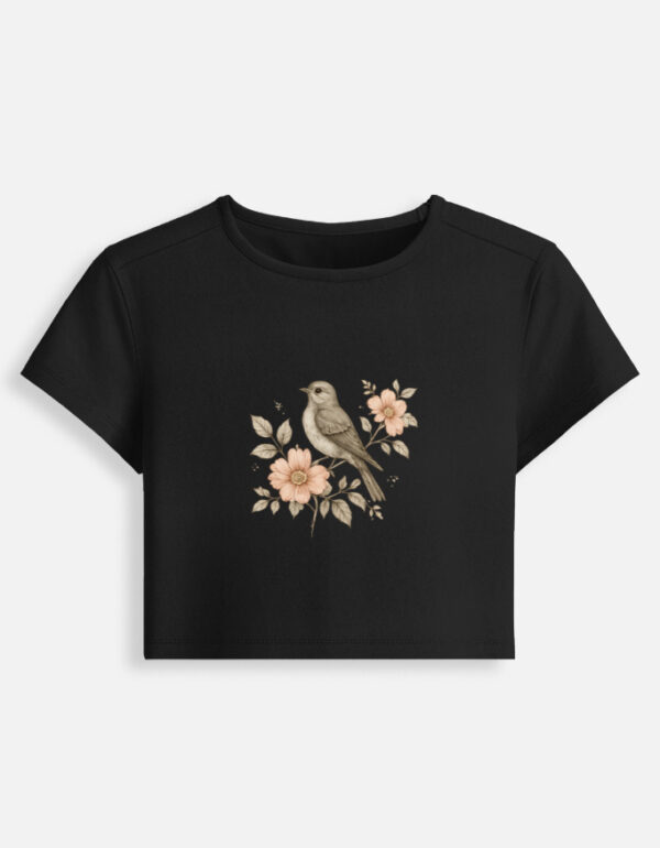 img_8e3d9a3f7e94fd.jpg Vintage Bird Floral Baby Tee – Aesthetic Crop Top