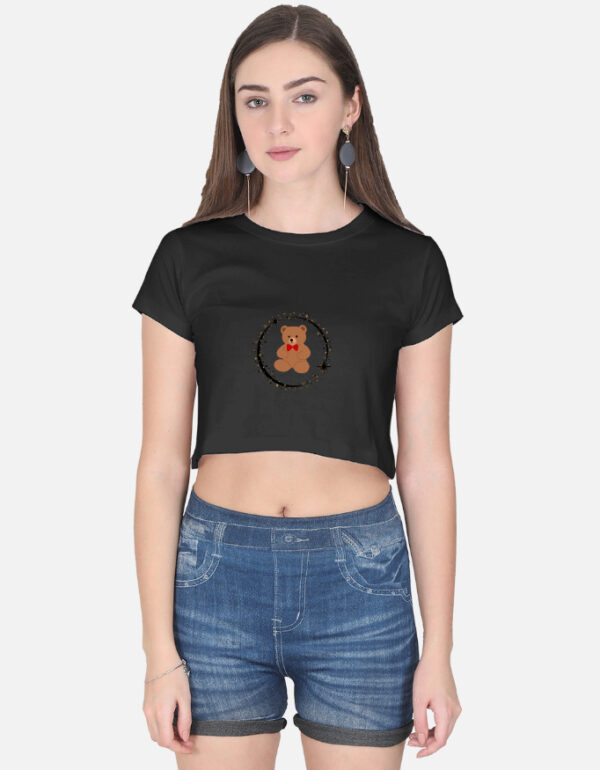 img_bca73ccba67394.jpg Cute Teddy Bear Crop Top for Women | Aesthetic Baby Tee