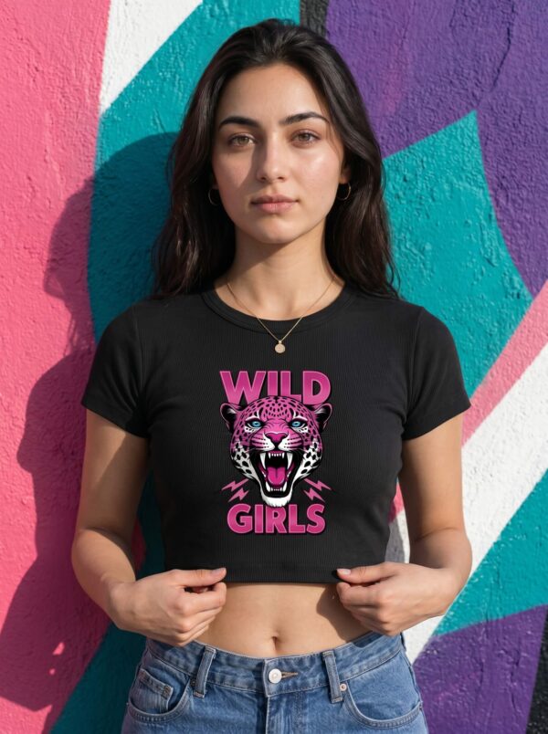 wall Wild Girls Crop Top – Fierce Leopard Graphic Crop Tee