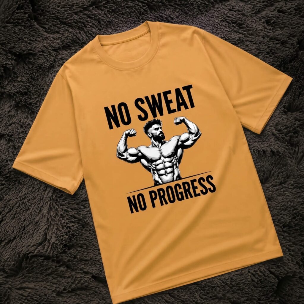 No Sweat No Progress Gym Motivation Classic Crew T-Shirt
