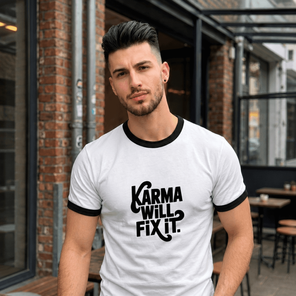 Karma Will Fix It Ringer T-Shirt – Unisex Graphic Tee