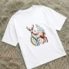 Floral Deer Women's Oversized T-Shirt – Nature Inspired Tee