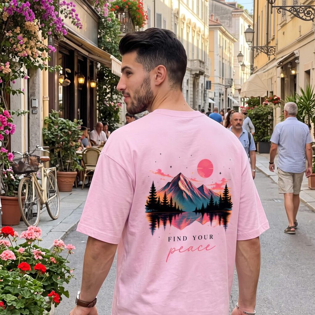 Find Your Peace Men's Oversized T-Shirt – Premium Back Print Tee