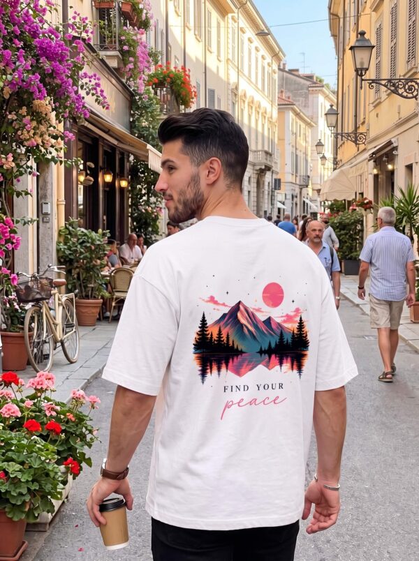 Find Your Peace Men's Oversized T-Shirt – Premium Back Print Tee