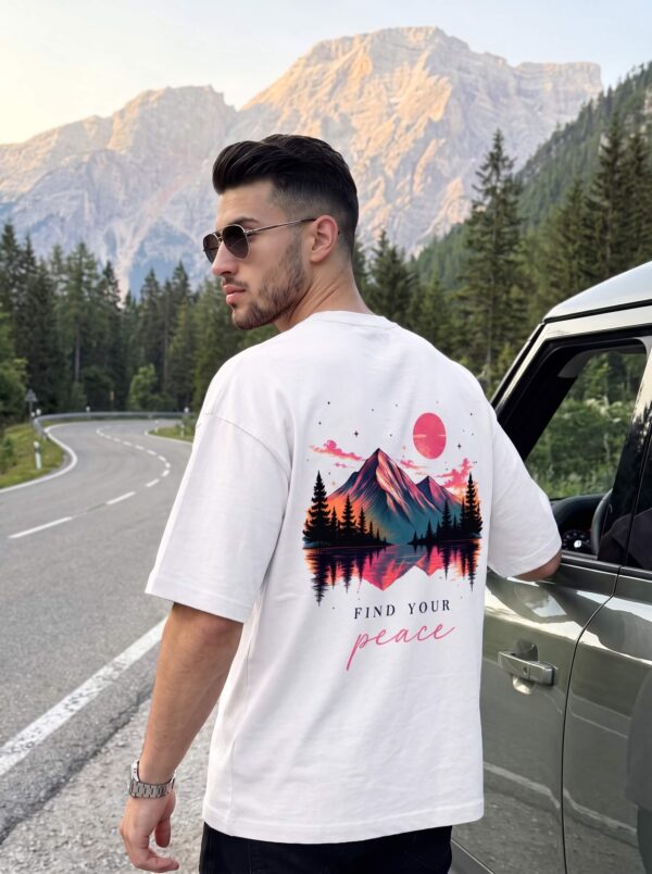 Find Your Peace Men's Oversized T-Shirt – Premium Back Print Tee
